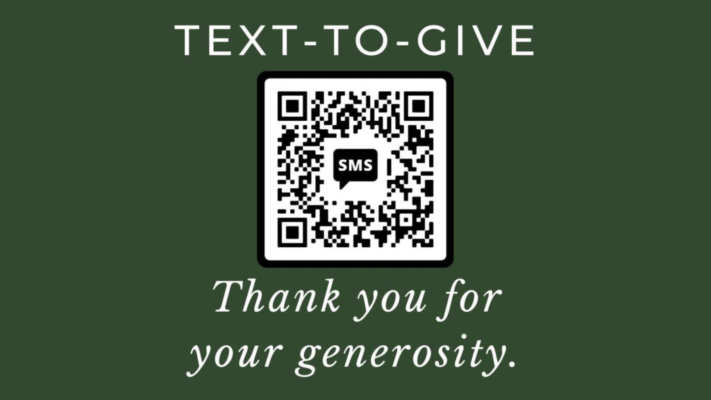 Text to Give - Thank you for your generosity